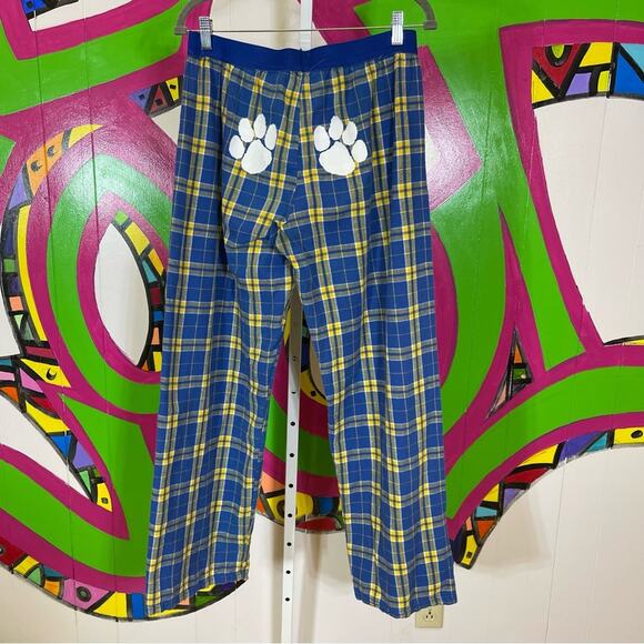Boxercraft, Blue and Yellow Plaid Flannel Pants. Paw Prints on the butt. Size XL - Picture 3 of 6